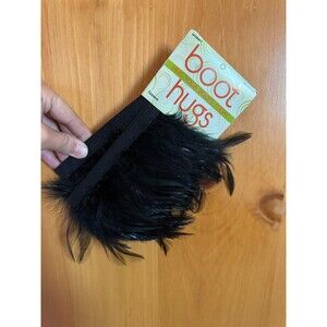Boot Hugs by Bandals - Black Feathers - Adjustable Size